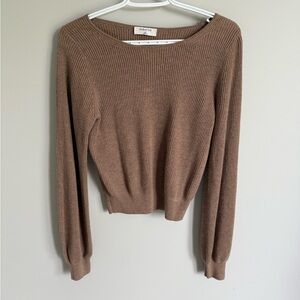 Aritzia babaton Wilfred Classic Tan Crew Neck Sweater wool